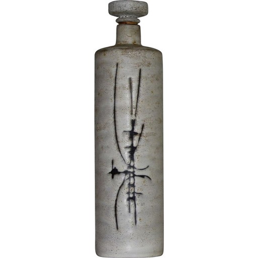 Vintage keramieken fles van Henri Cimal Vallauris, 1950