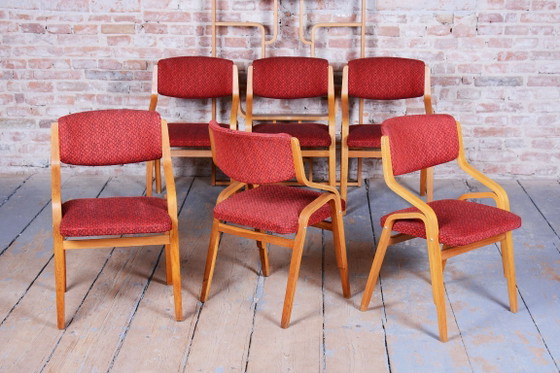 Ensemble de six chaises originales de style Mid-Century, par Ludvik Volak, en érable, République tchèque, (photo 2 of 19)
