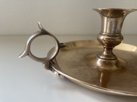 Image 1 of Antique candlestick in solid bronze