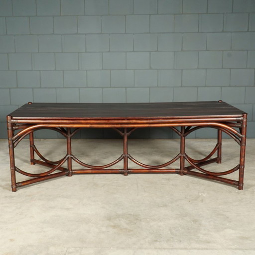 Vintage manou/bamboo dining table XL