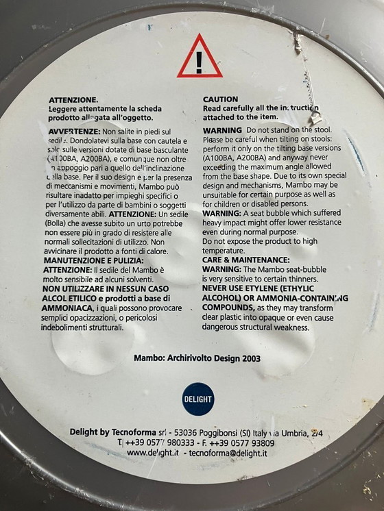 Image 1 of Mambo Stool Lucite Clear Bubble Seat by Delight, Italy