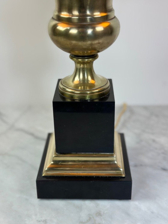 Image 1 of Lampe en bronze et marbre dans le goût Maison Charles 1950'S