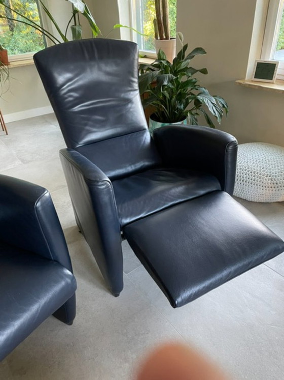 Poltrona relax Jori blu scuro con funzionamento manuale – Poltrone, Leather (photo 2 of 5)