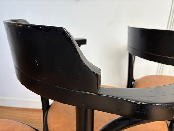 6x black Thonet style Armchairs with leather seat – Wood (photo 10 of 17)
