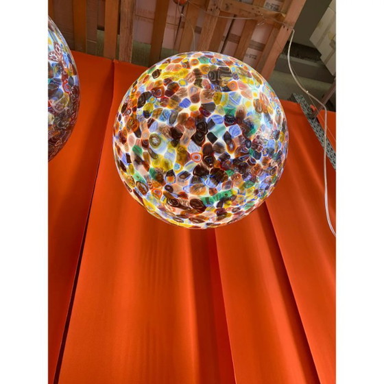 Image 1 of Zeitgenössische Murrine-Kugel aus Muranoglas mit mehrfarbiger Murrine