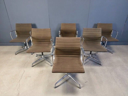 Paire de chaises de bureau vintage Eames pour Herman Miller EA108 Alu Range, années 1980 - lot de 6