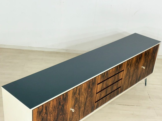 Image 1 of Vintage Palisander Sideboard – Mid Century Kommode – Restauriertes Longboard Unikat