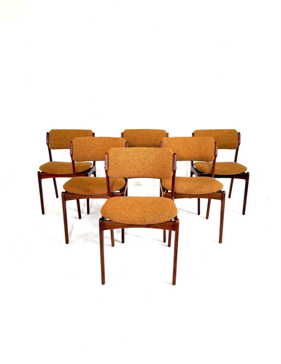 6x restored Dining chairs, Erik Buch ‘60 – Wood, Textile (photo 3 of 15)