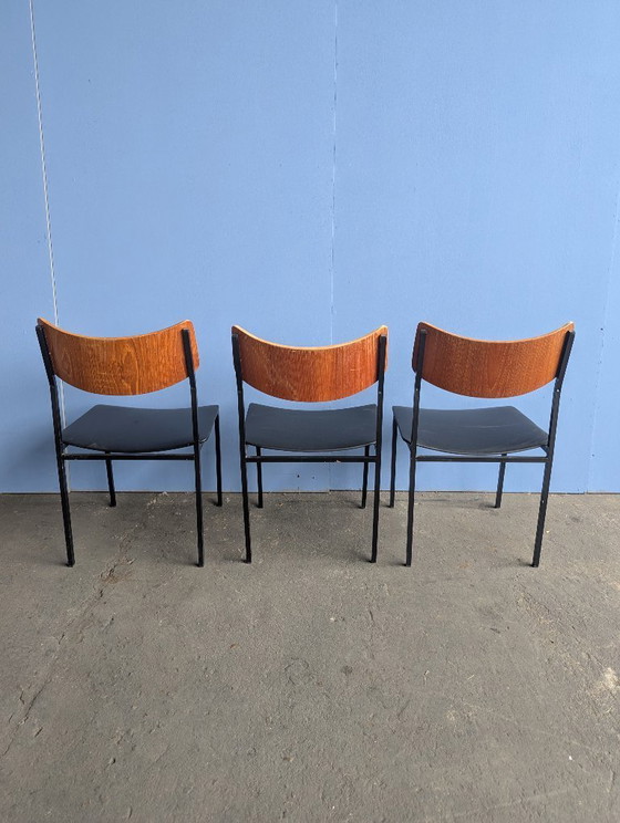 Image 1 of 3x midcentury stoel, teak/staal, 1960s
