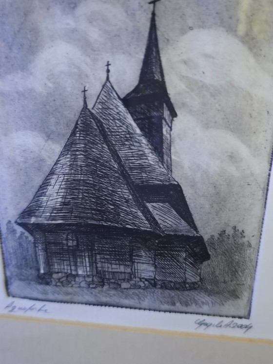 Image 1 of Church, signed etching