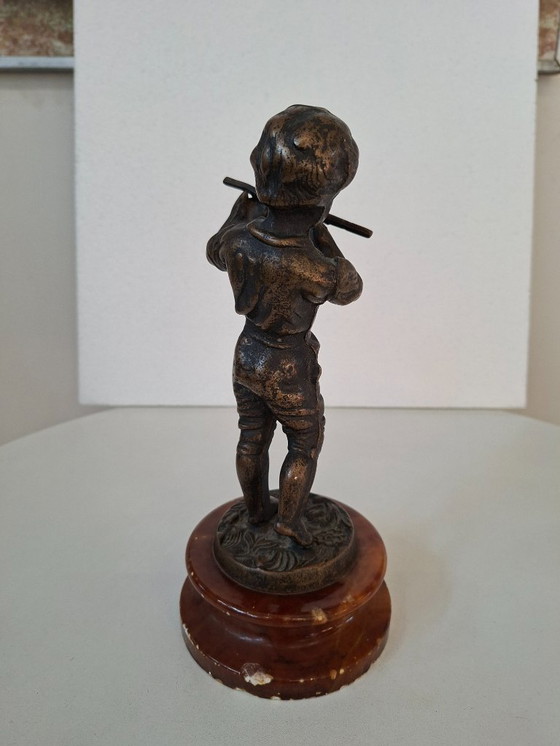 Image 1 of Scultura in Bronzo "Il Giovane Pifferaio"