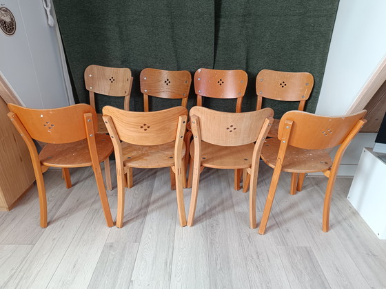 Image 1 of 8 sedie da caffè in legno curvato di betulla Aalto