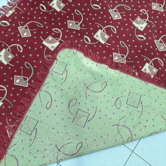 Image 1 of Vintage oriental rug with fringes