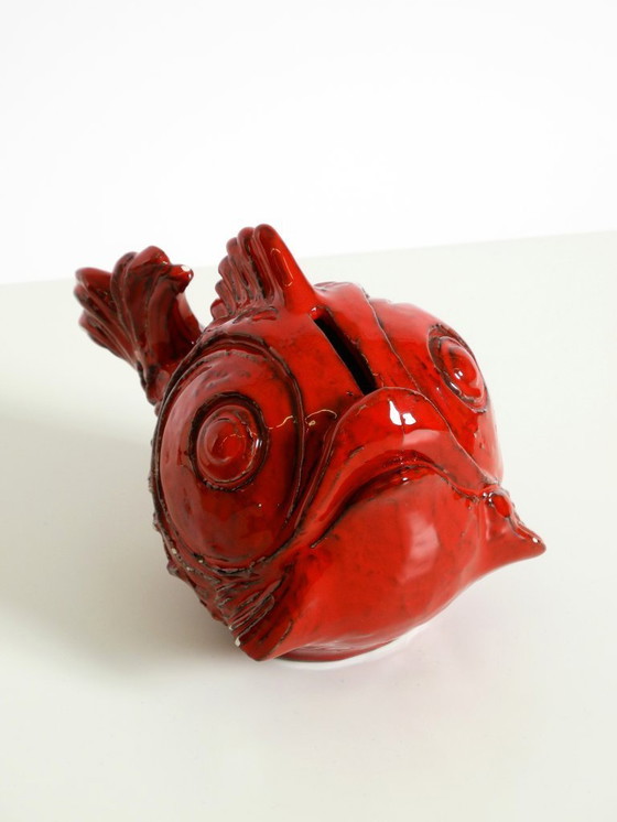 Image 1 of Beautiful 1960s ceramic fish money box by Aldo Londi for Bitossi Italy