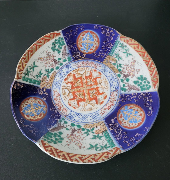 Image 1 of Japanese Imari Porcelain Plate with Gold Accents.