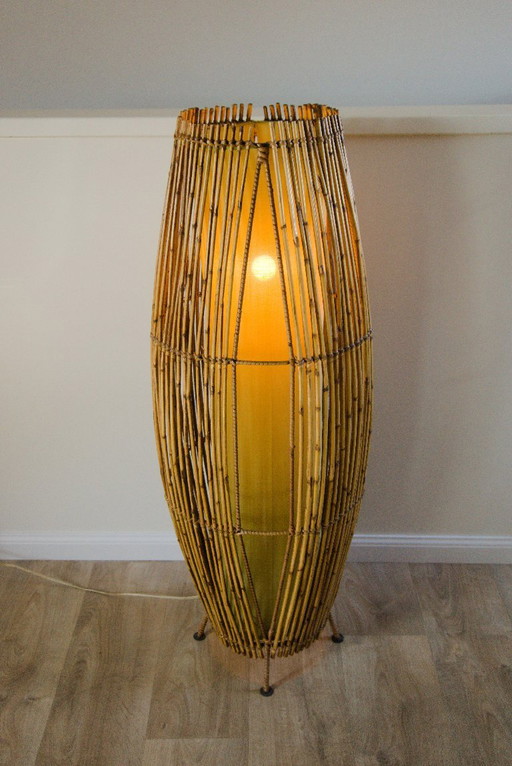 Lampadaire Vintage Pencil Reed - Mid-Century Modern