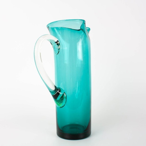 Jarra de cristal turquesa portuguesa de la década de 1960 – Vasos y jarras, Glass (photo 5 of 15)