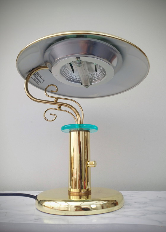Image 1 of Vintage Banker's mushroom lamp