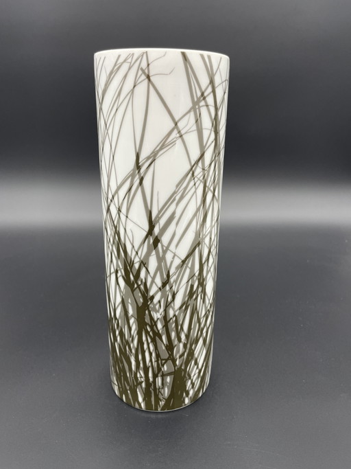Arzberg Porzellanvase 1970er Jahre, stilisiertes Gräsermotiv – vazen, Glass