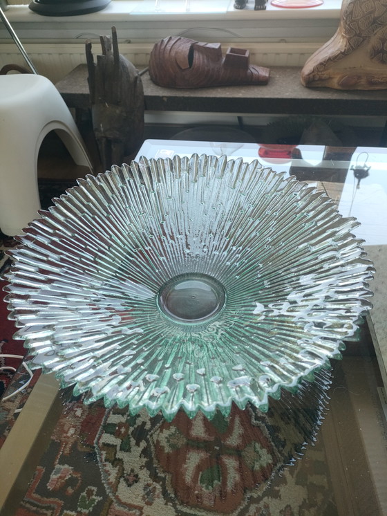 Image 1 of Vintage design Tauna Wirkkala Revontulet Northern Lights glass bowl