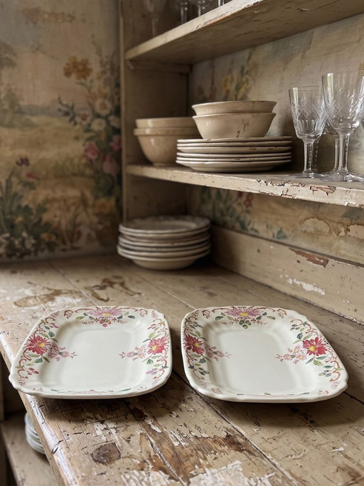 2 antieke Longchamp Daisy schalen, polychroom aardewerk. – servies, Ceramic, Vintage (photo 2 of 10)