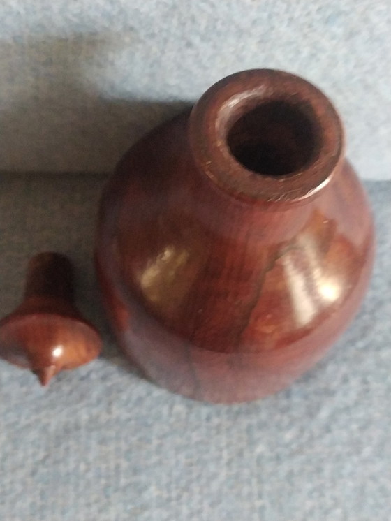 Image 1 of Botella decorativa de madera de palisandro de los años 50