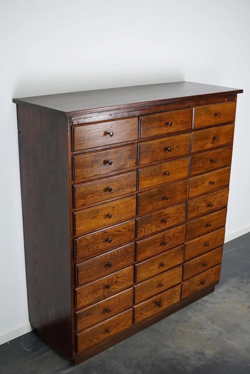 Antiguo mueble de boticario de roble francés, principios del siglo XX