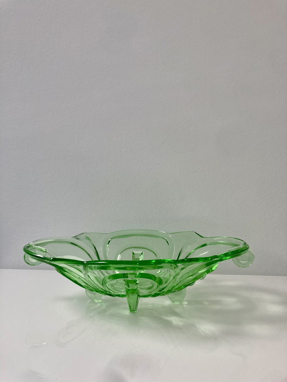 Image 1 of Grüne Art-Deco-Schale (1935), Modell Irene von Walther & Sohne