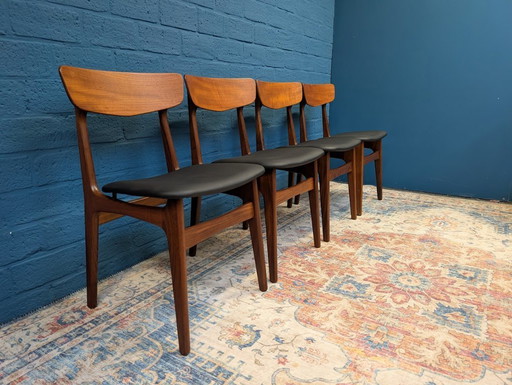 4x chaises design vintage, Schiønning & Elgaard, 1960