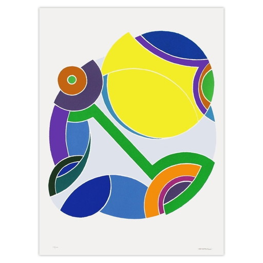John LEVEE Circle, serigrafia firmata, 1975