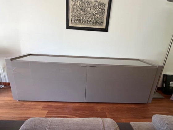 Image 1 of Crozatier sideboard/display case in taupe varnished color