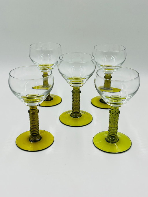 Lot de 5 Verres à Vin Roemer Verts – glazen karaffen, Glass (photo 2 of 12)
