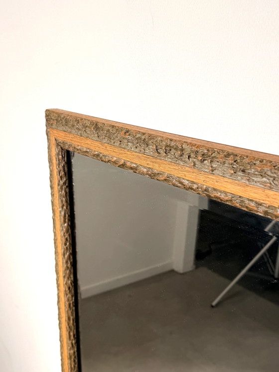 Rustic Bark Wood Framed Wall Mirror – Glass (photo 3 of 4)