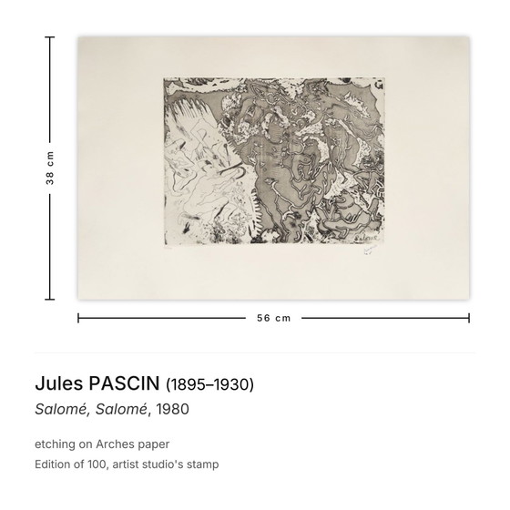 Image 1 of Jules PASCIN Salomé, Salomé etching 1980