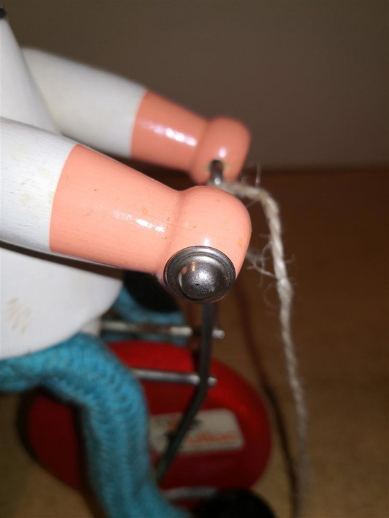 Image 1 of Rare Jouet Ancien Vilac En Bois Rétro Vintage Livreur De Lait Sur Tricycle / 60's