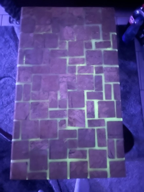 Image 1 of Handmade epoxy resin wooden table, fluorescent in the dark