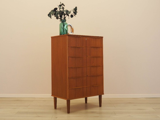 Image 1 of Teak chest of drawers, Danish design, 1970s, made in Denmark