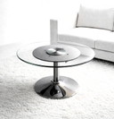 Eighties salontafel / chroom - glas