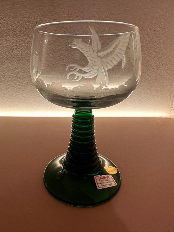 Image 1 of Joska 1970s, set of 6 crystal roemer wine glasses