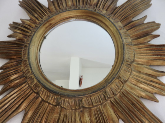 Image 1 of Miroir Soleil Résine Dorée, Italy, 1960-1970