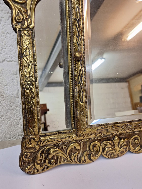 Image 1 of Antique brass mirror cabinet