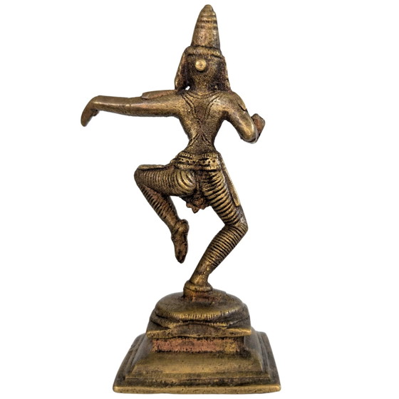 Antique Bronze Indian Dancing Goddess (Parvati) – Hand-cast – 14 cm – Sculpture (photo 5 of 9)