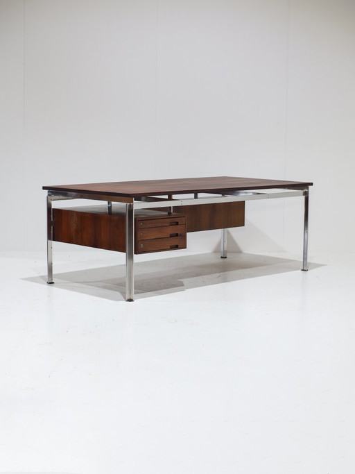 Zeldzaam Bureau Poul Kjaerholm Staal Palissander Deens Jaren '50 – Wood (photo 2 of 23)