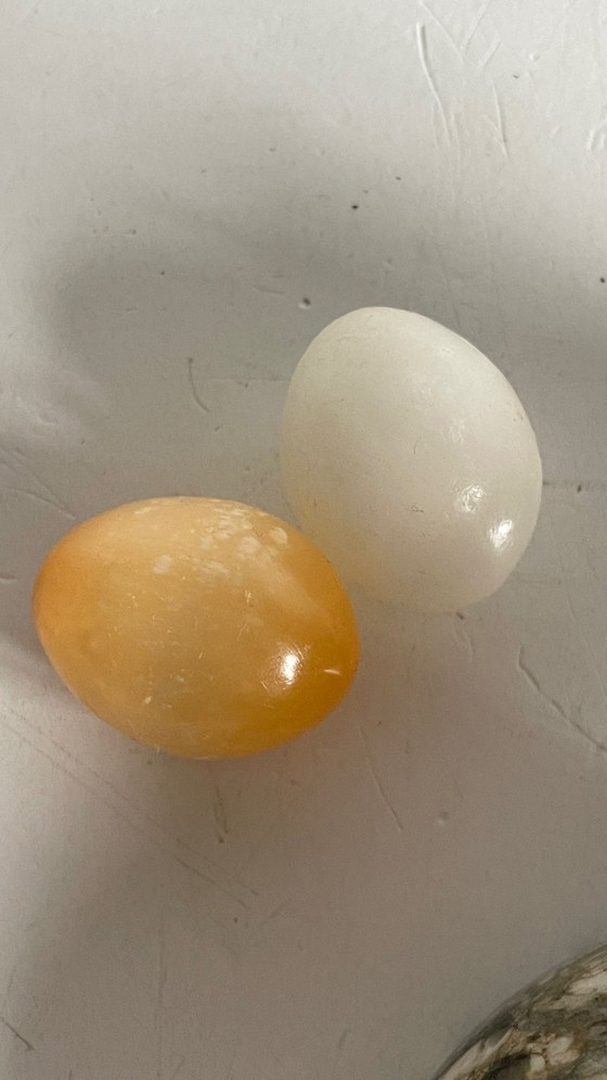 Image 1 of Vintage Marble Hen with Eggs Sculpture