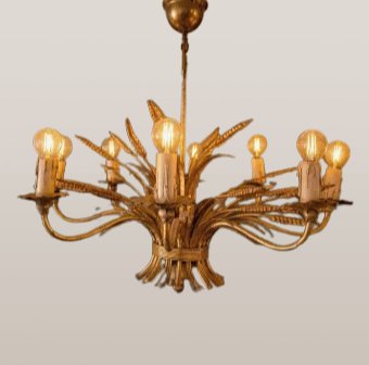 Hans Kögl Hollywood Regency Style Pendant Lamp. – kroonluchters, Metal, Vintage (photo 2 of 6)