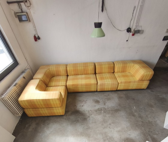 Cor Trio Modulaire Bank Team Form AG jaren 70 – Modulaire banken, Wool, Textile (photo 8 of 14)