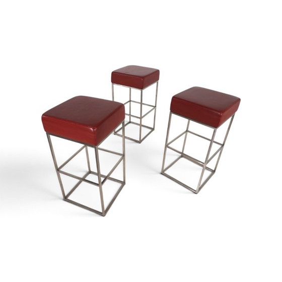 De Sede Set di 3 Sgabelli da bar in pelle DS 218/55 di Paolo Piva, 2000 – Leather (photo 6 of 16)