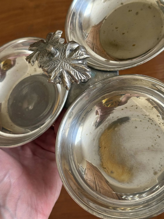 Verzilverde serveerschaal met 3 vakken – Bloemen decoratie - Mil – Servies (photo 9 of 10)