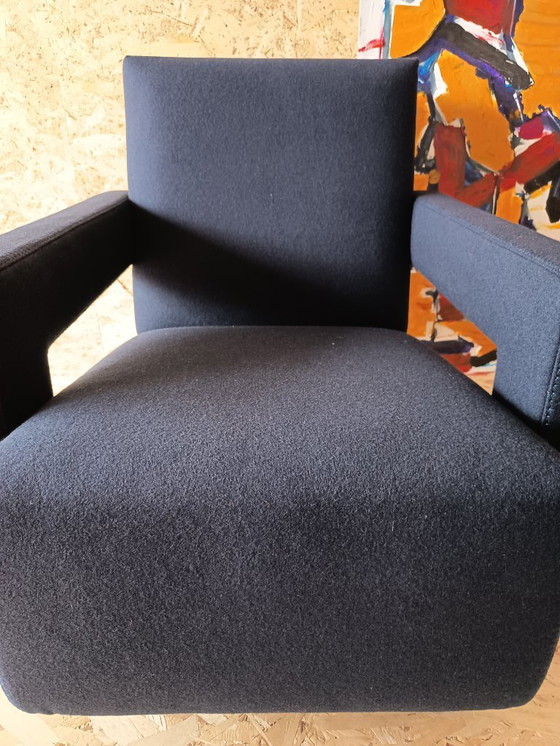 Image 1 of CASSINA Utrecht 637 armchair in Midnight BLUE Kvadrat wool by Gerrit Rietveld