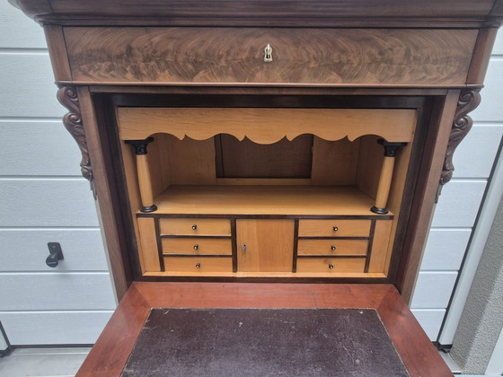 Beautiful antique Biedermeijer secretaire / cabinet, Sideboard, Wood, Brown (photo 11 of 13)